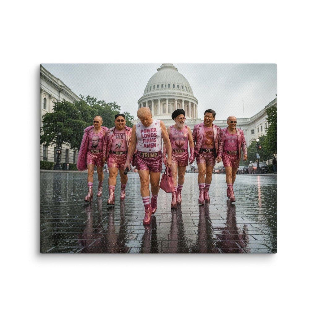 00. Pink World Order, Trump Surreal Political Pop Art Canvas Print - AETHERION GALLERY