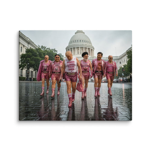 00. Pink World Order, Trump Surreal Political Pop Art Canvas Print - AETHERION GALLERY