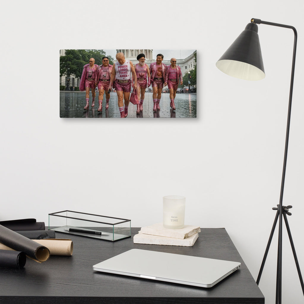 00. Pink World Order, Trump Surreal Political Pop Art Canvas Print - AETHERION GALLERY