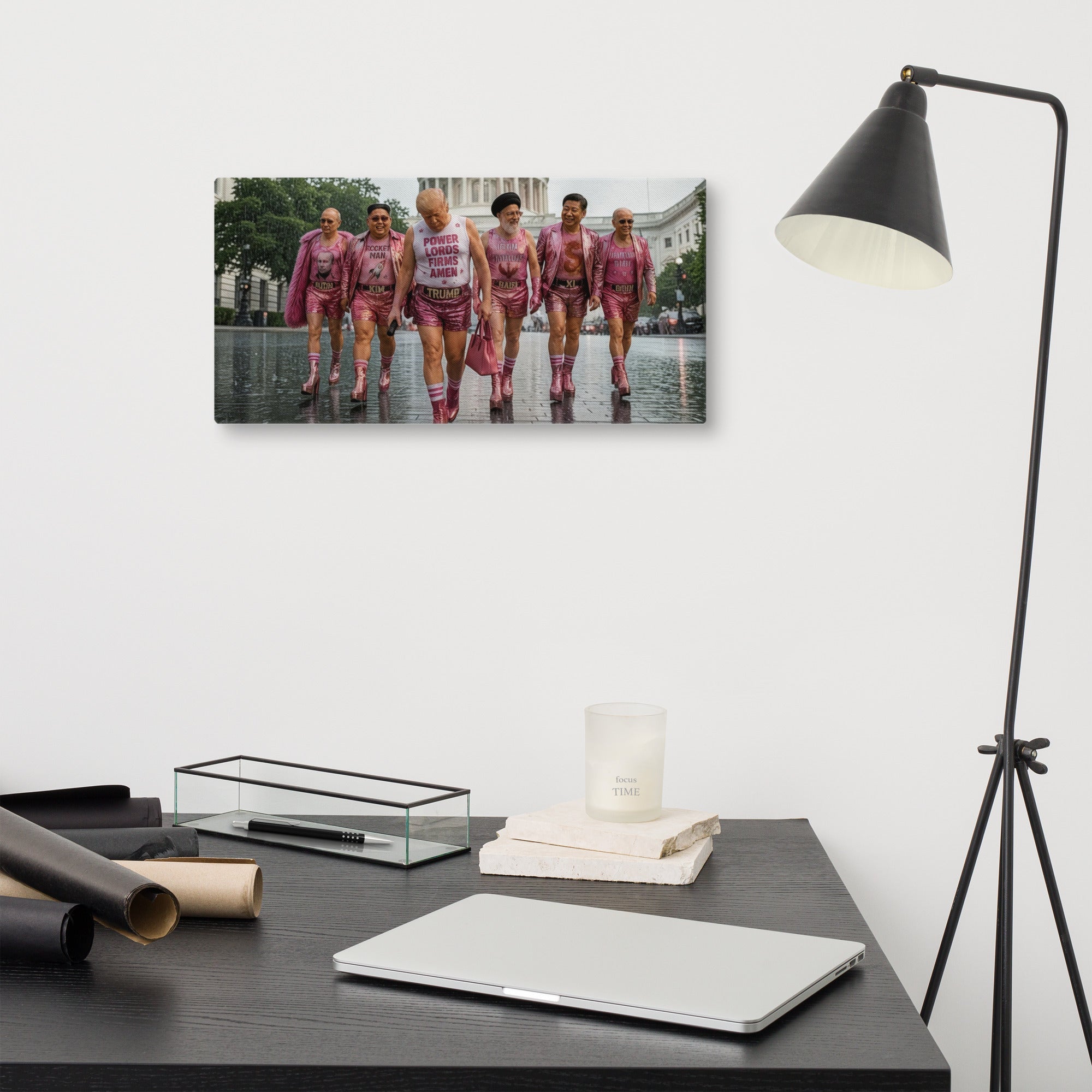 00. Pink World Order, Trump Surreal Political Pop Art Canvas Print - AETHERION GALLERY