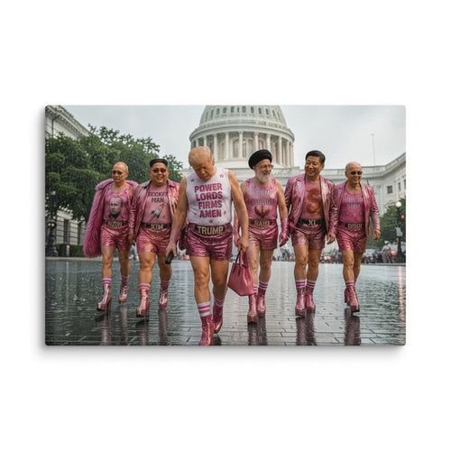 00. Pink World Order, Trump Surreal Political Pop Art Canvas Print - AETHERION GALLERY
