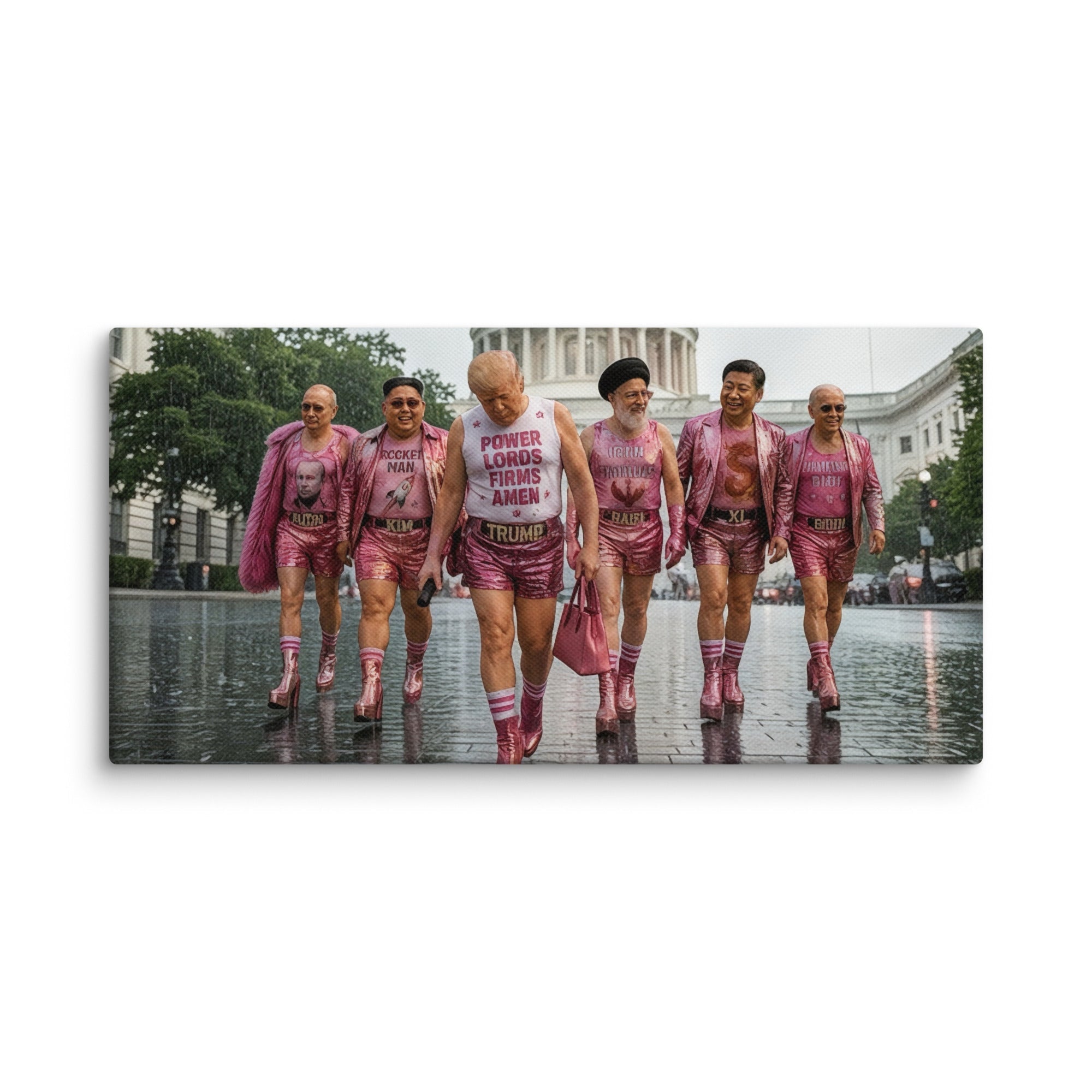 00. Pink World Order, Trump Surreal Political Pop Art Canvas Print - AETHERION GALLERY