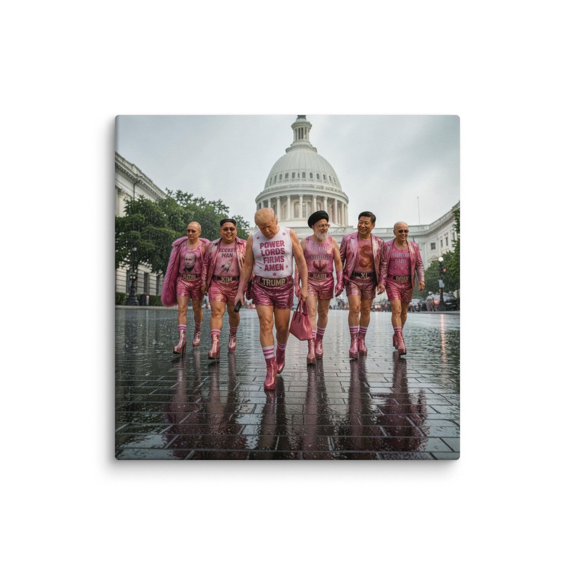 00. Pink World Order, Trump Surreal Political Pop Art Canvas Print - AETHERION GALLERY
