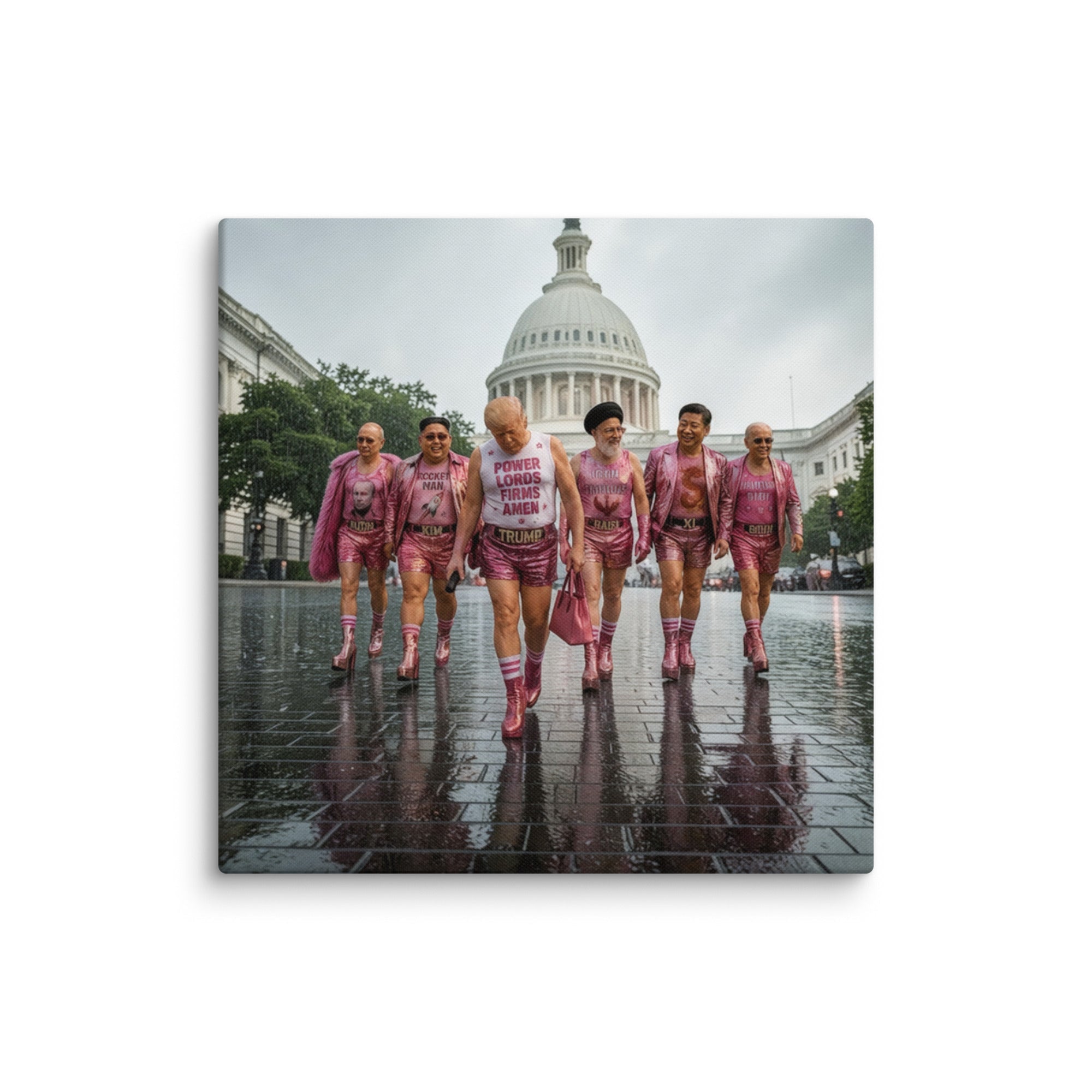 00. Pink World Order, Trump Surreal Political Pop Art Canvas Print - AETHERION GALLERY
