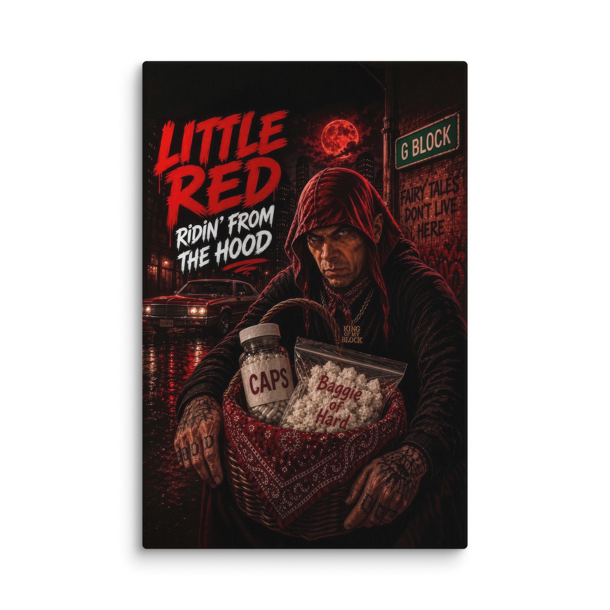 1a. Little Red Ridin’ From the Hood Canvas - AETHERION GALLERY