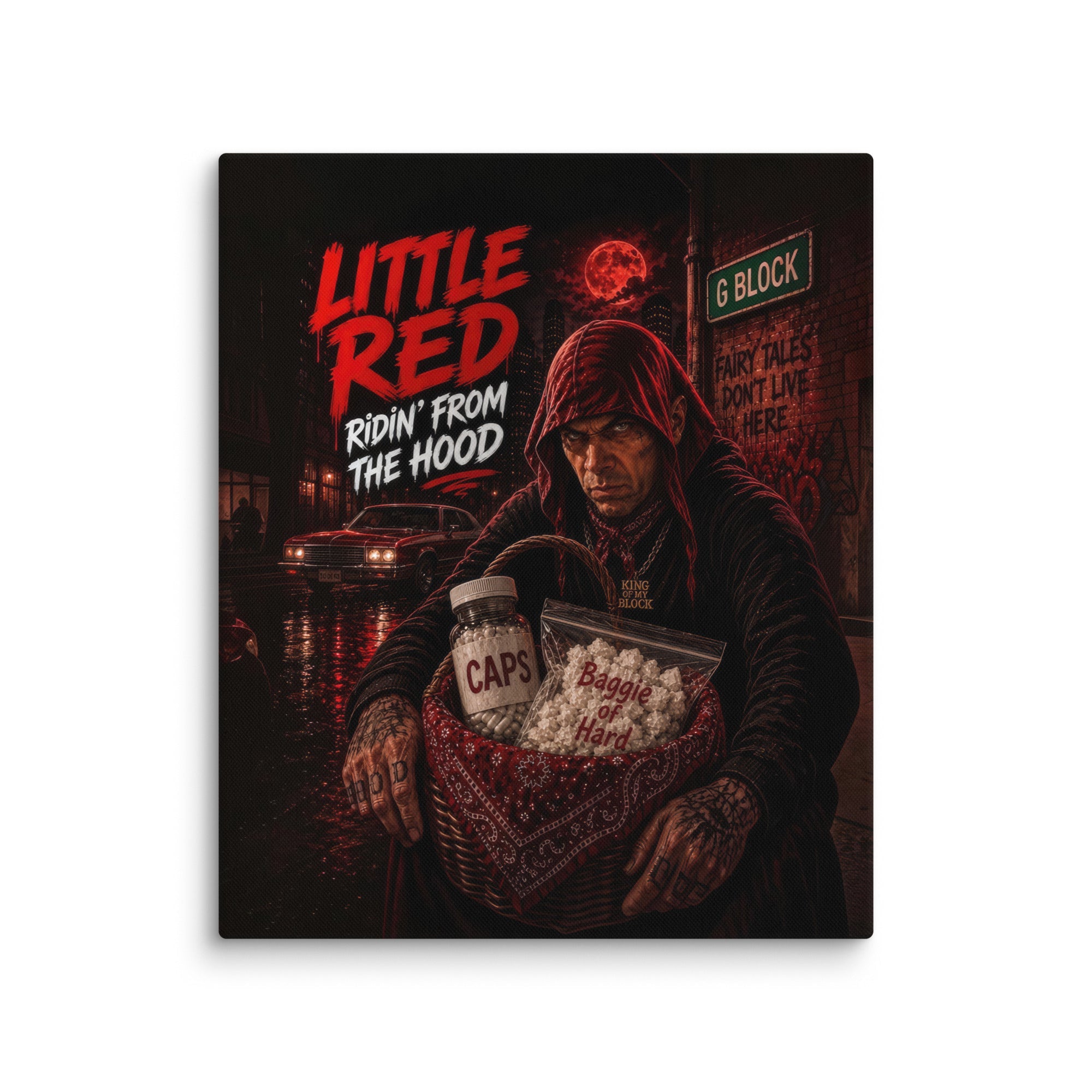 1a. Little Red Ridin’ From the Hood Canvas - AETHERION GALLERY