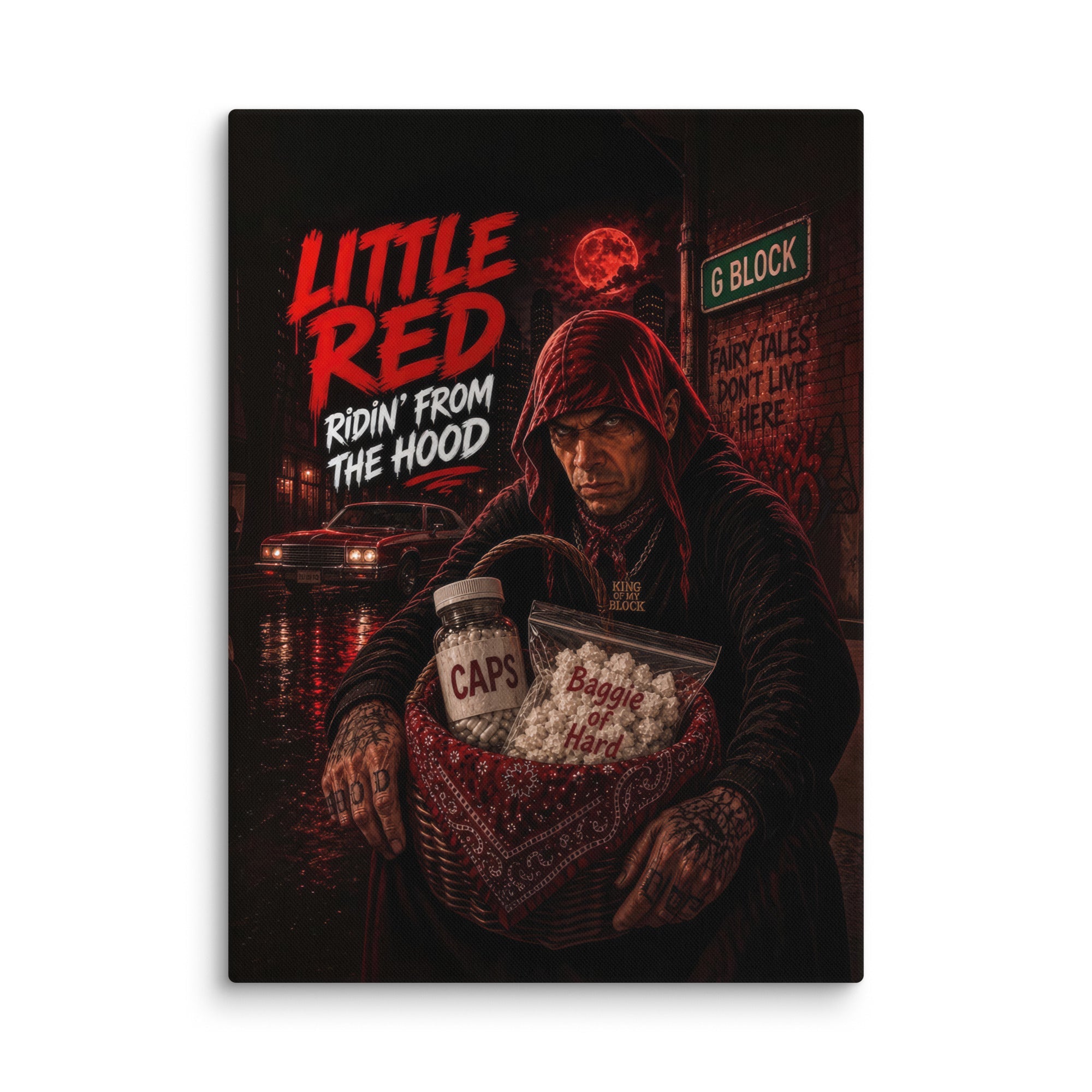 1a. Little Red Ridin’ From the Hood Canvas - AETHERION GALLERY