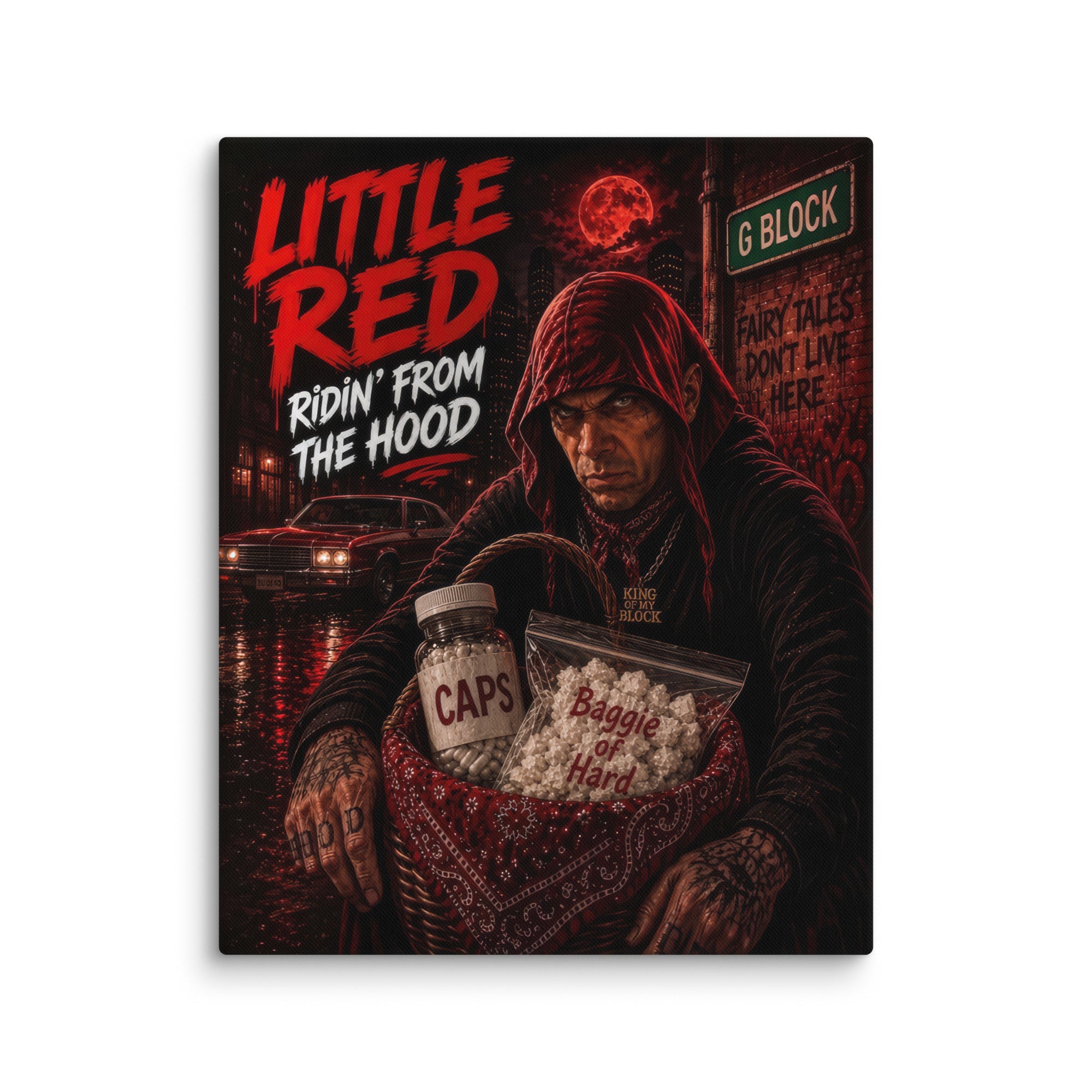 1a. Little Red Ridin’ From the Hood Canvas - AETHERION GALLERY