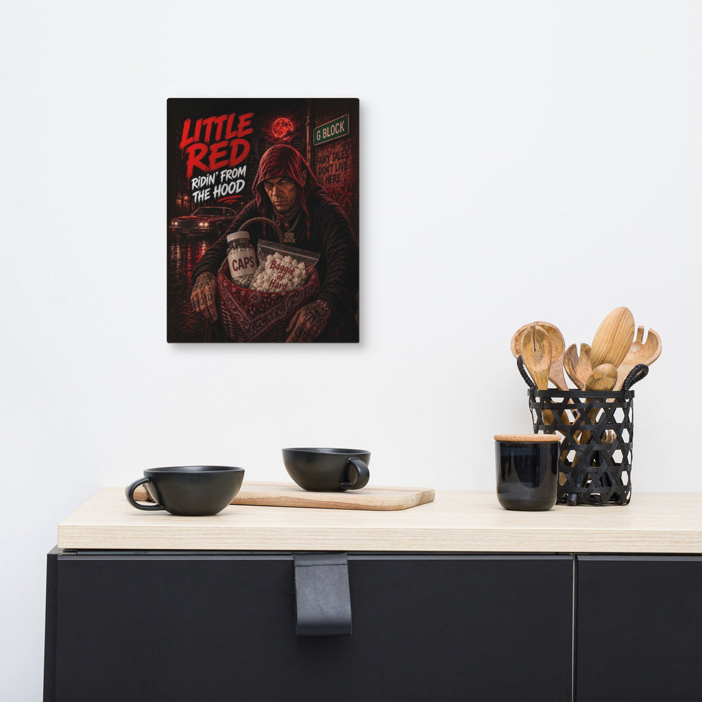 1a. Little Red Ridin’ From the Hood Canvas - AETHERION GALLERY