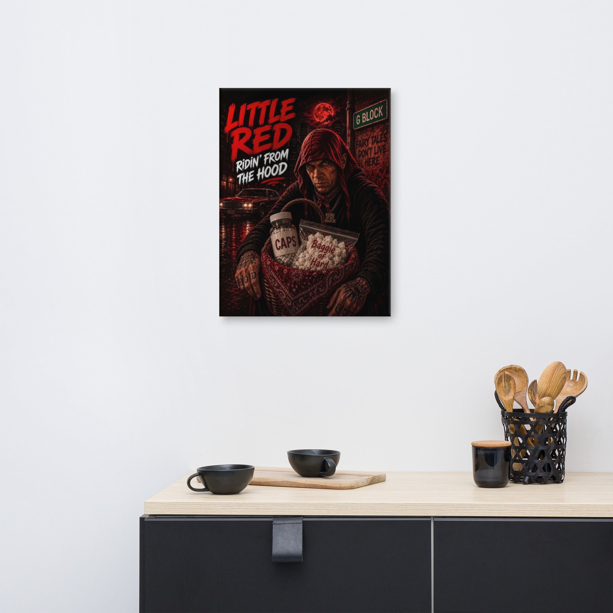 1a. Little Red Ridin’ From the Hood Canvas - AETHERION GALLERY