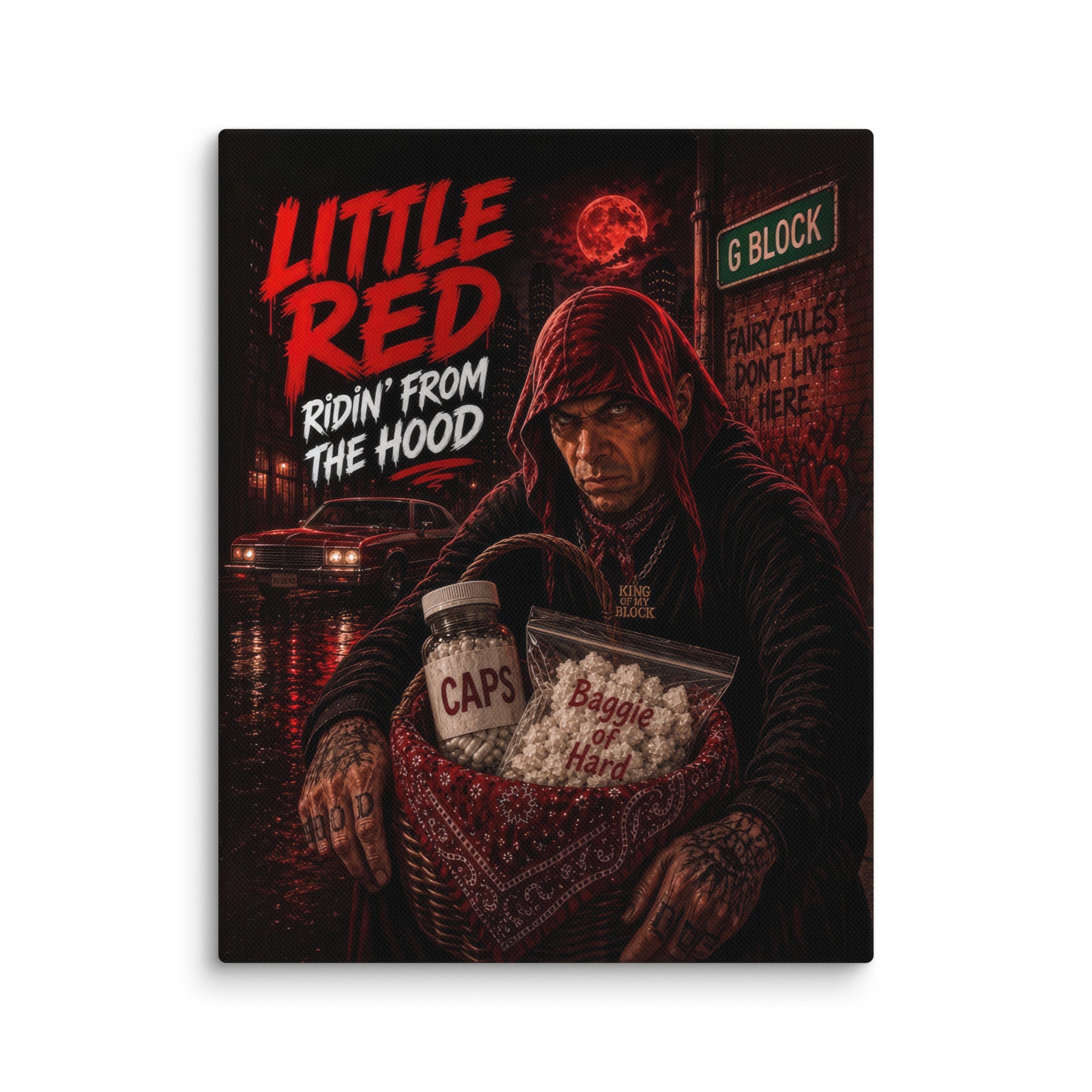 1a. Little Red Ridin’ From the Hood Canvas - AETHERION GALLERY