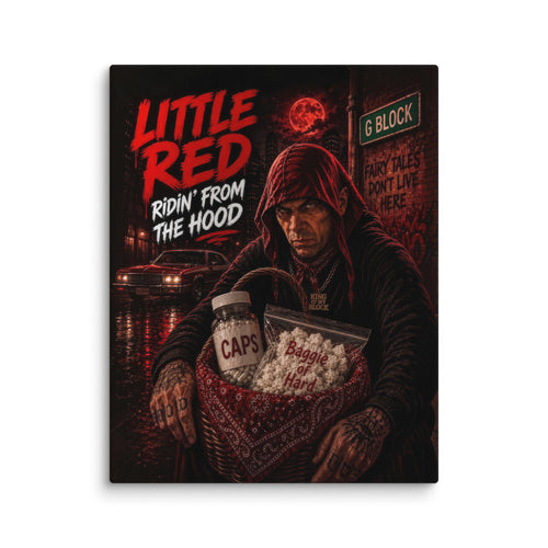 1a. Little Red Ridin’ From the Hood Canvas - AETHERION GALLERY