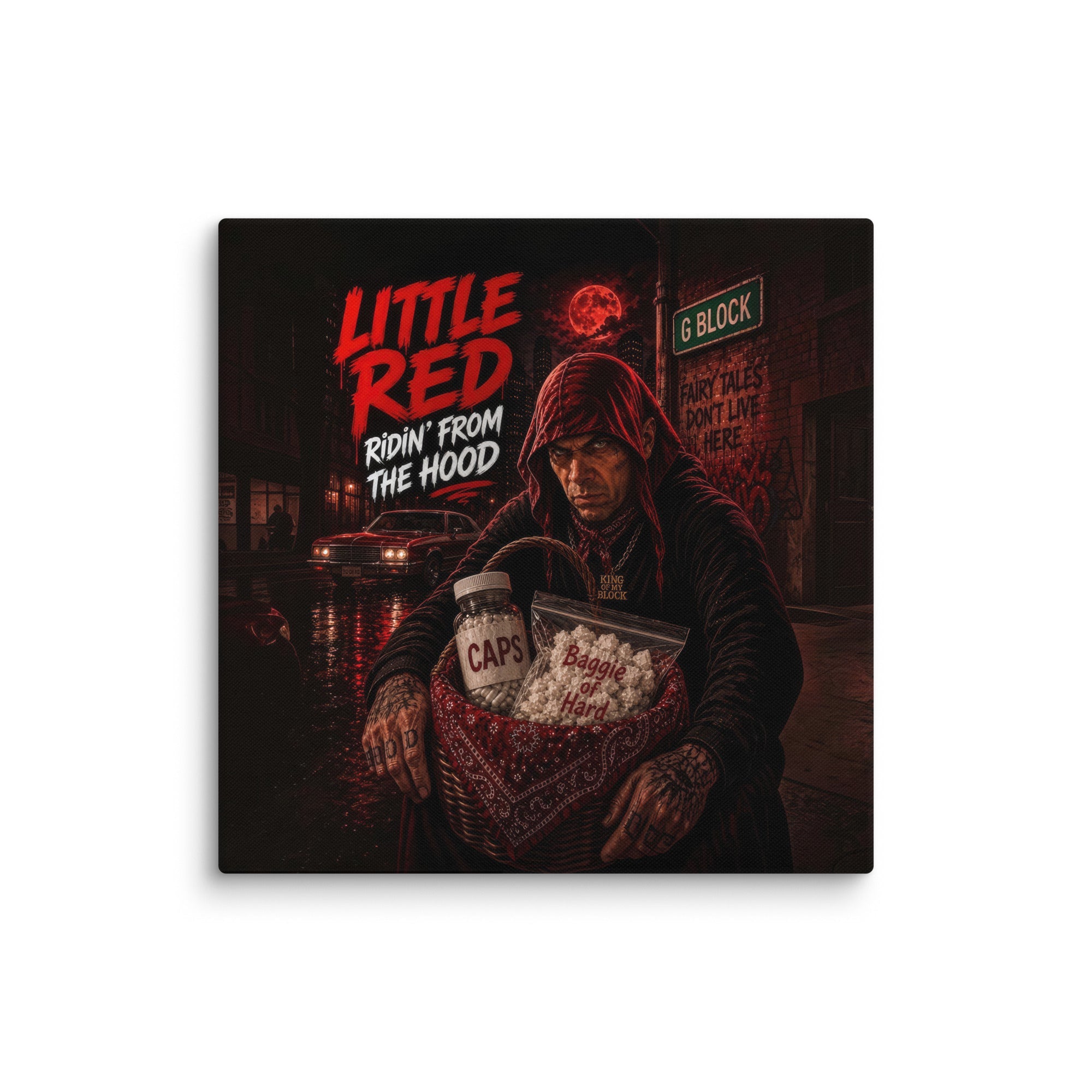 1a. Little Red Ridin’ From the Hood Canvas - AETHERION GALLERY