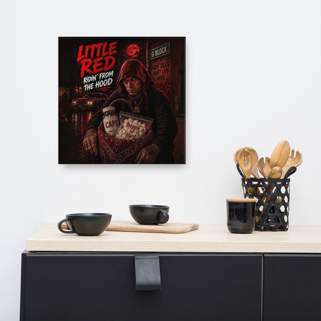 1a. Little Red Ridin’ From the Hood Canvas - AETHERION GALLERY
