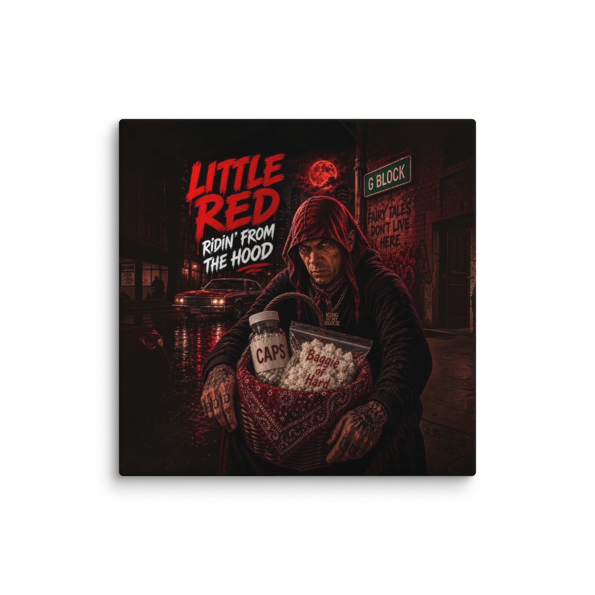 1a. Little Red Ridin’ From the Hood Canvas - AETHERION GALLERY
