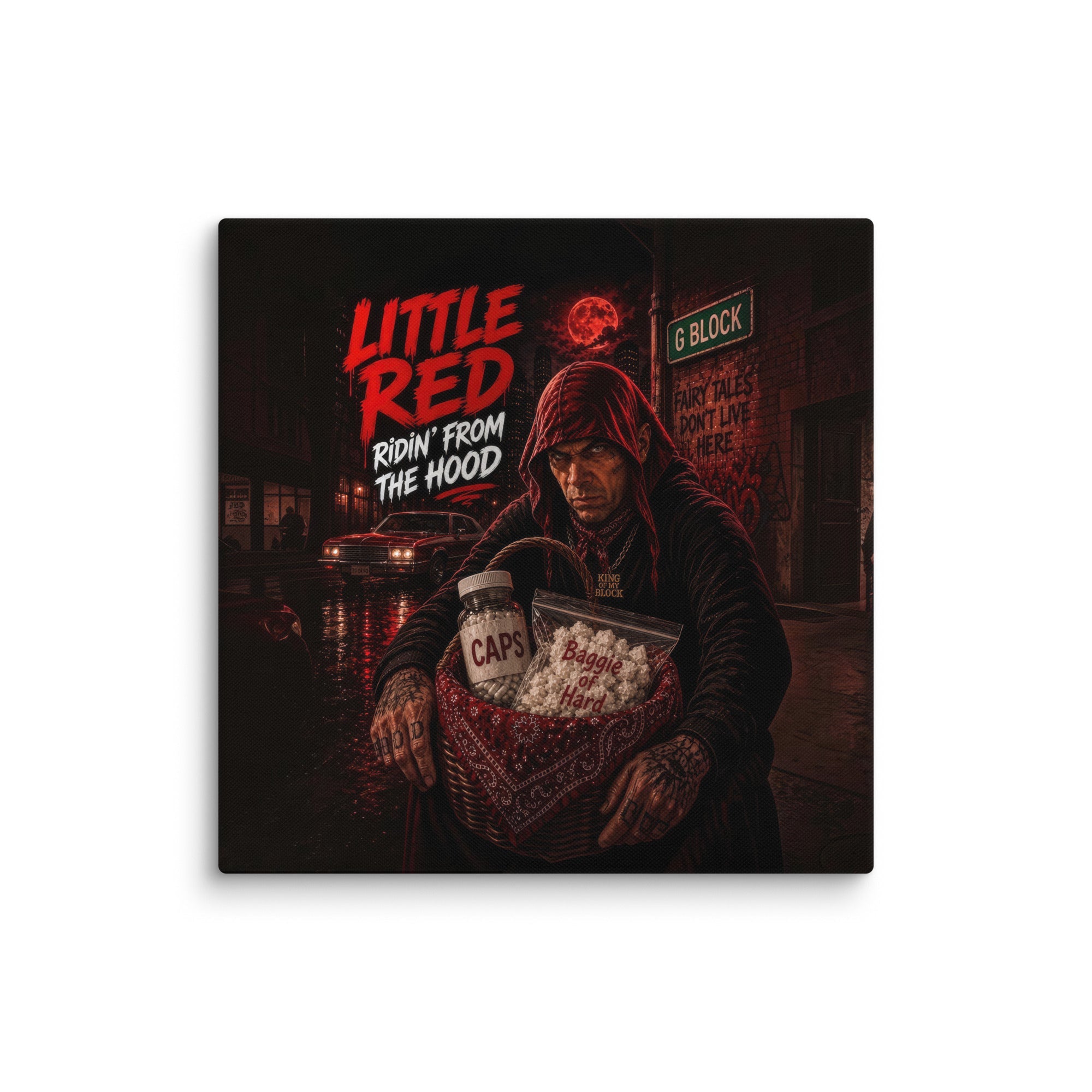 1a. Little Red Ridin’ From the Hood Canvas - AETHERION GALLERY