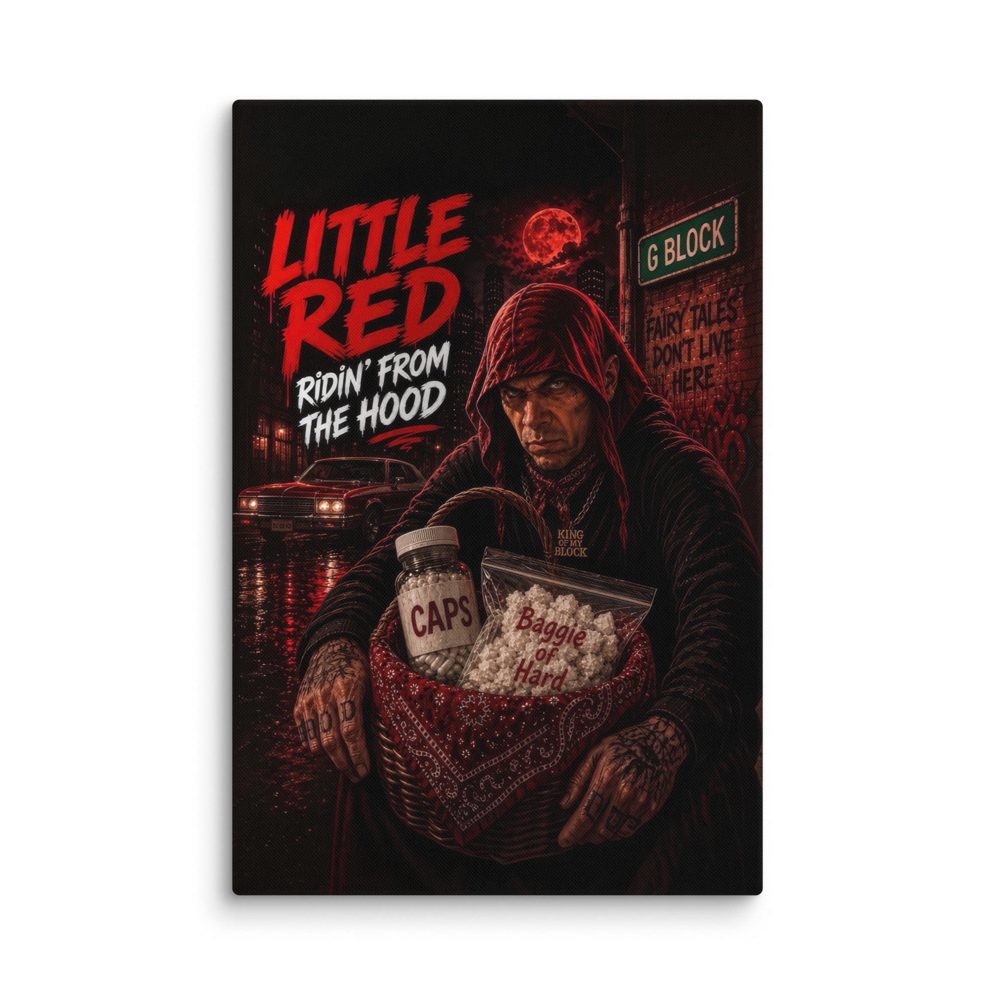 1a. Little Red Ridin’ From the Hood Canvas - AETHERION GALLERY