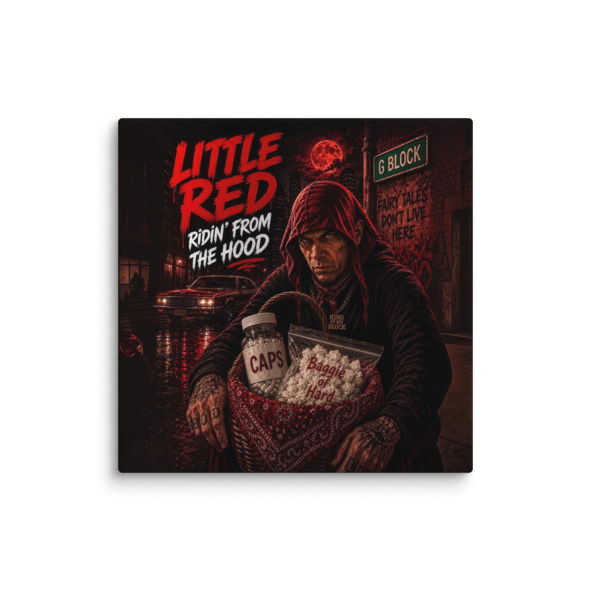1a. Little Red Ridin’ From the Hood Canvas - AETHERION GALLERY