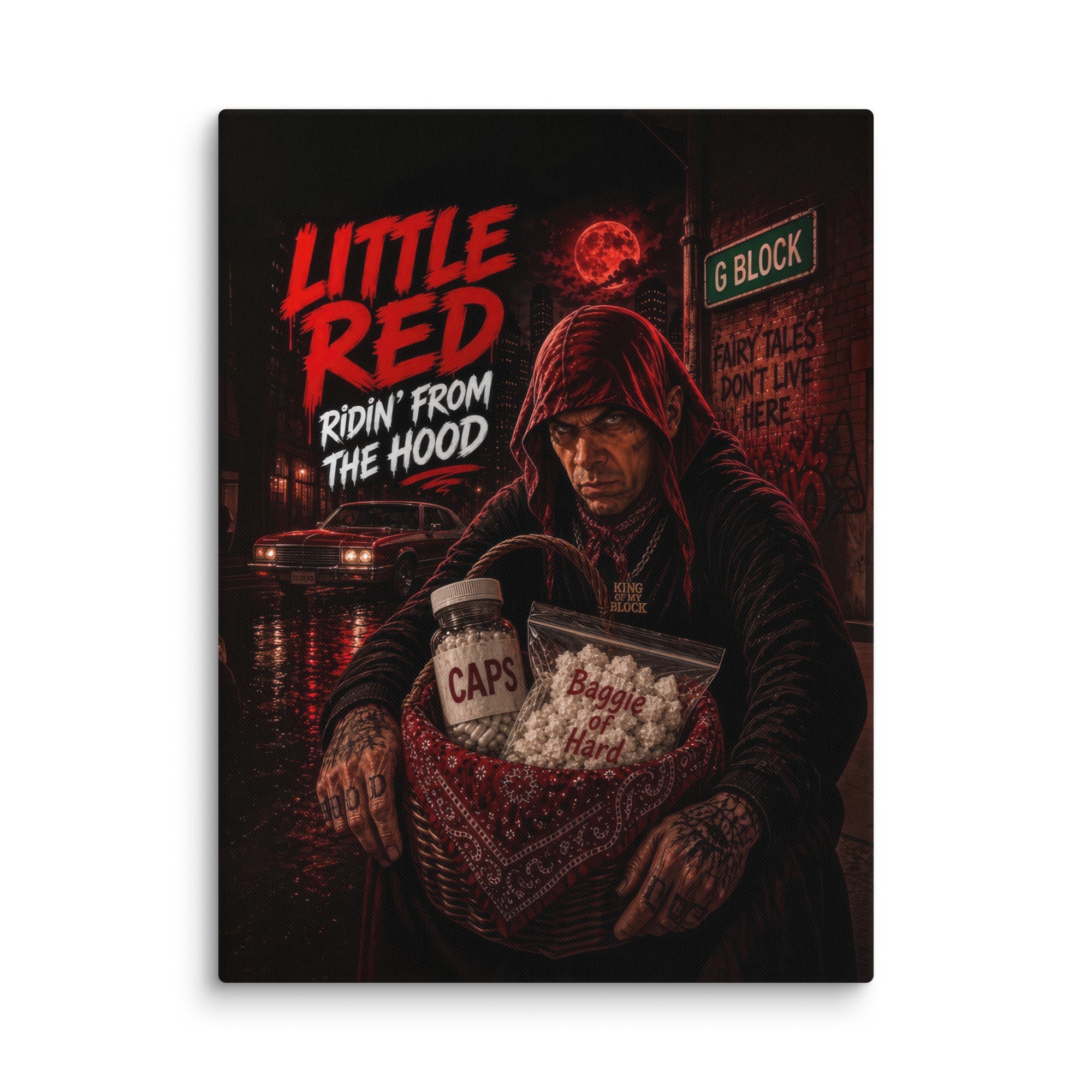 1a. Little Red Ridin’ From the Hood Canvas - AETHERION GALLERY
