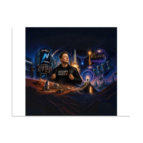 A Trillionaire’s Frontier: The Elon Musk Era- Poster Print - AETHERION GALLERY