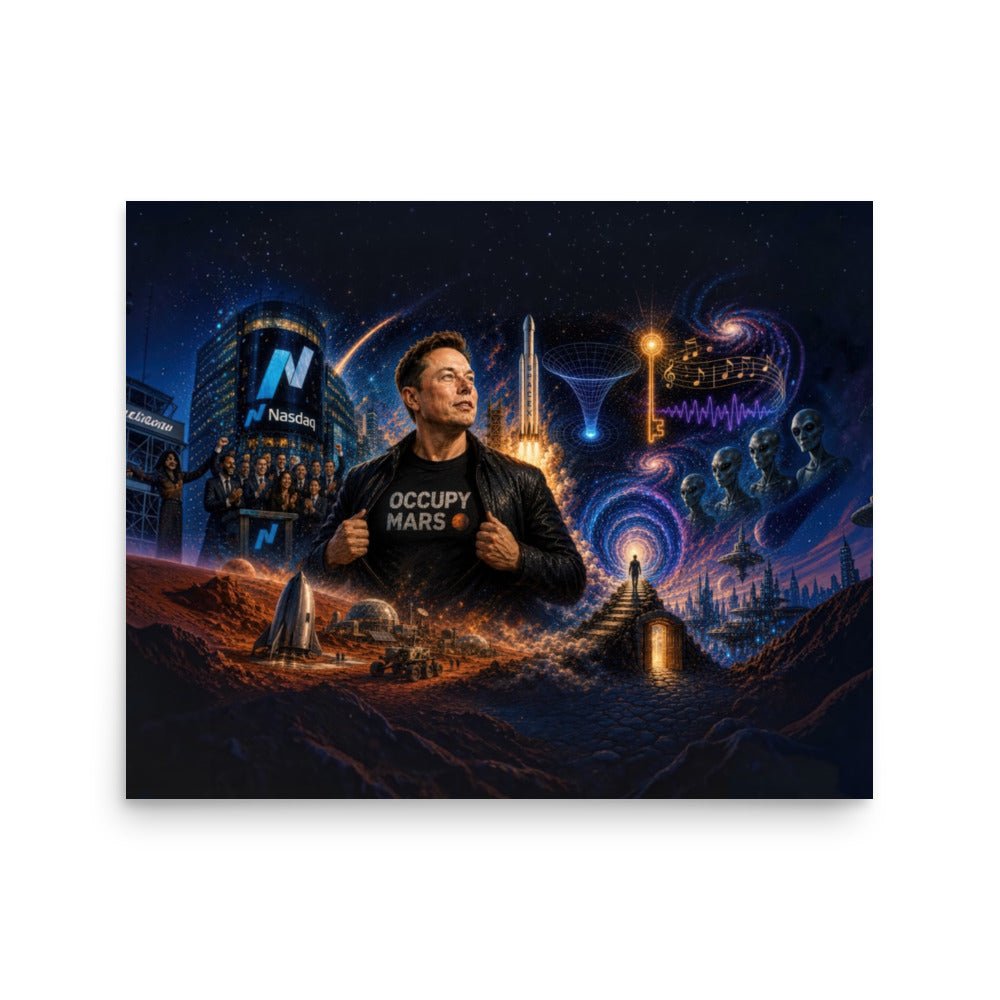 A Trillionaire’s Frontier: The Elon Musk Era- Poster Print - AETHERION GALLERY