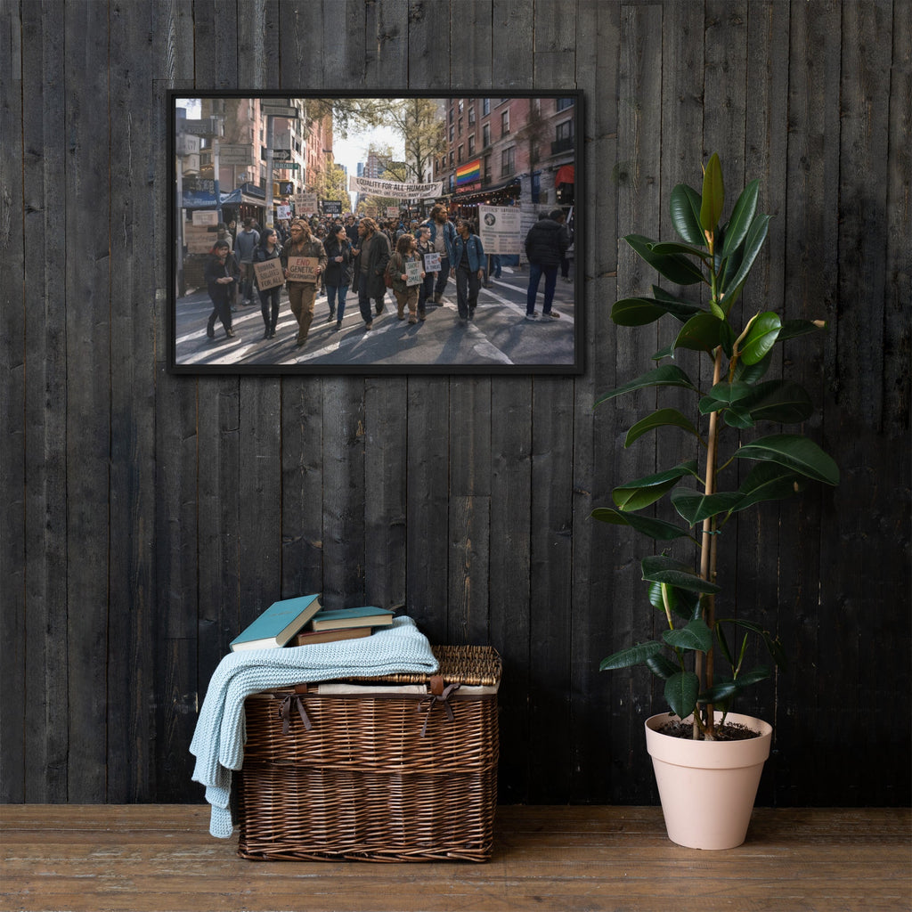 Humanity Plural, 24X36 Exclusive One-of-One Framed Canvas - AETHERION GALLERY