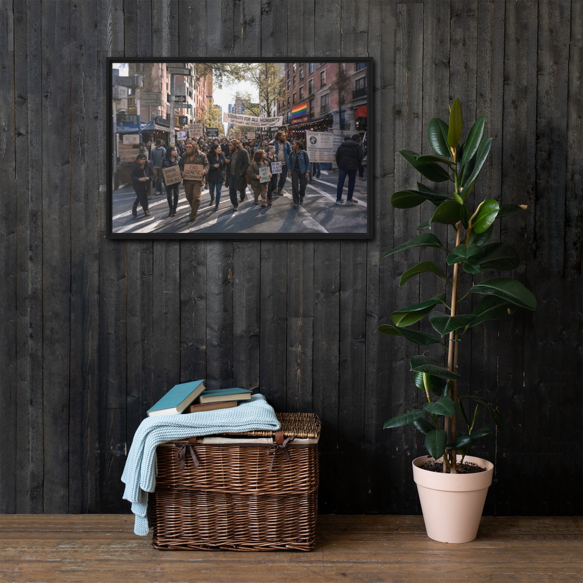 Humanity Plural, 24X36 Exclusive One-of-One Framed Canvas - AETHERION GALLERY