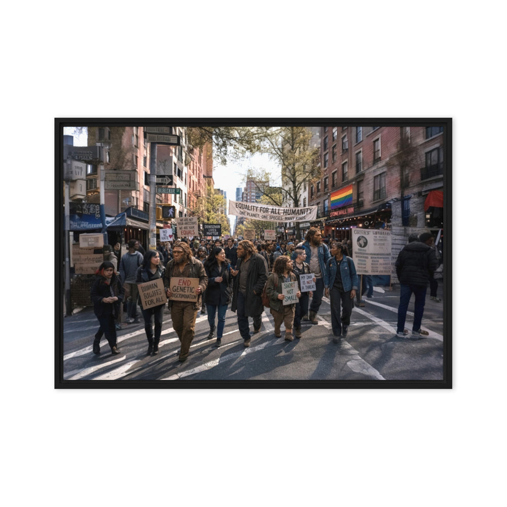 Humanity Plural, 24X36 Exclusive One-of-One Framed Canvas - AETHERION GALLERY