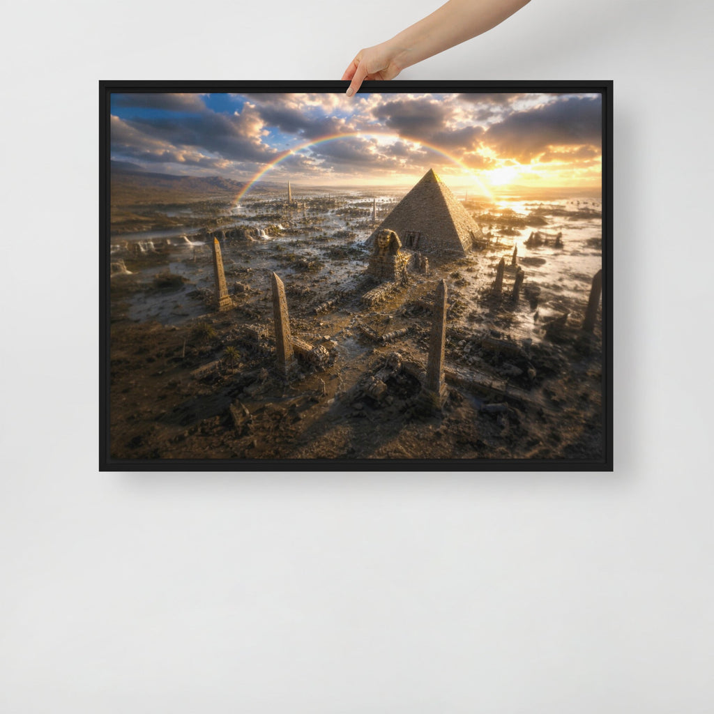 Legacy of a Drowned Civilization, 24X32 One-of-a-Kind Framed Canvas - AETHERION GALLERY