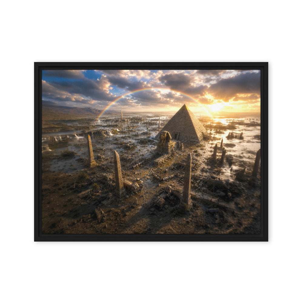 Legacy of a Drowned Civilization, 24X32 One-of-a-Kind Framed Canvas - AETHERION GALLERY