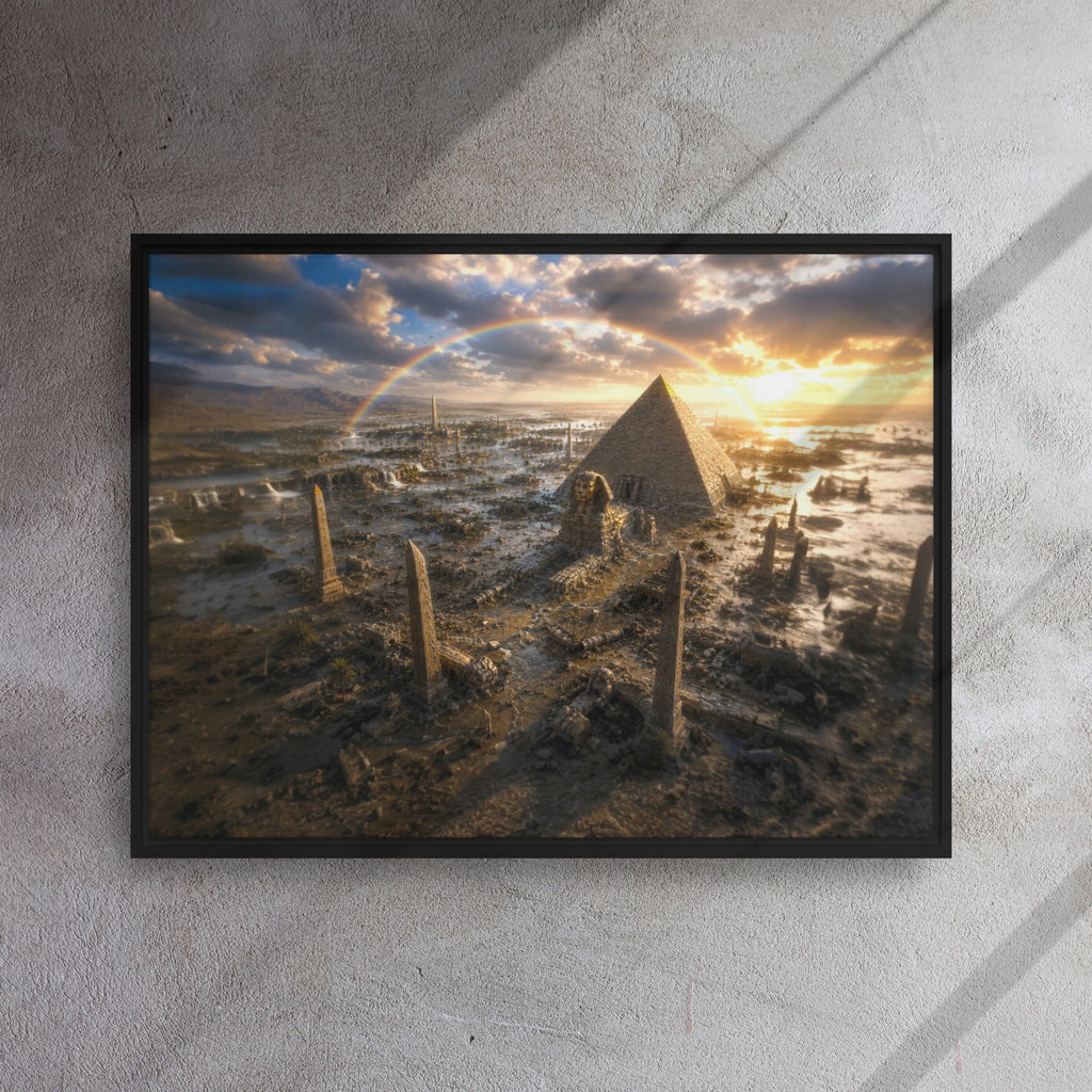 Legacy of a Drowned Civilization, 24X32 One-of-a-Kind Framed Canvas - AETHERION GALLERY