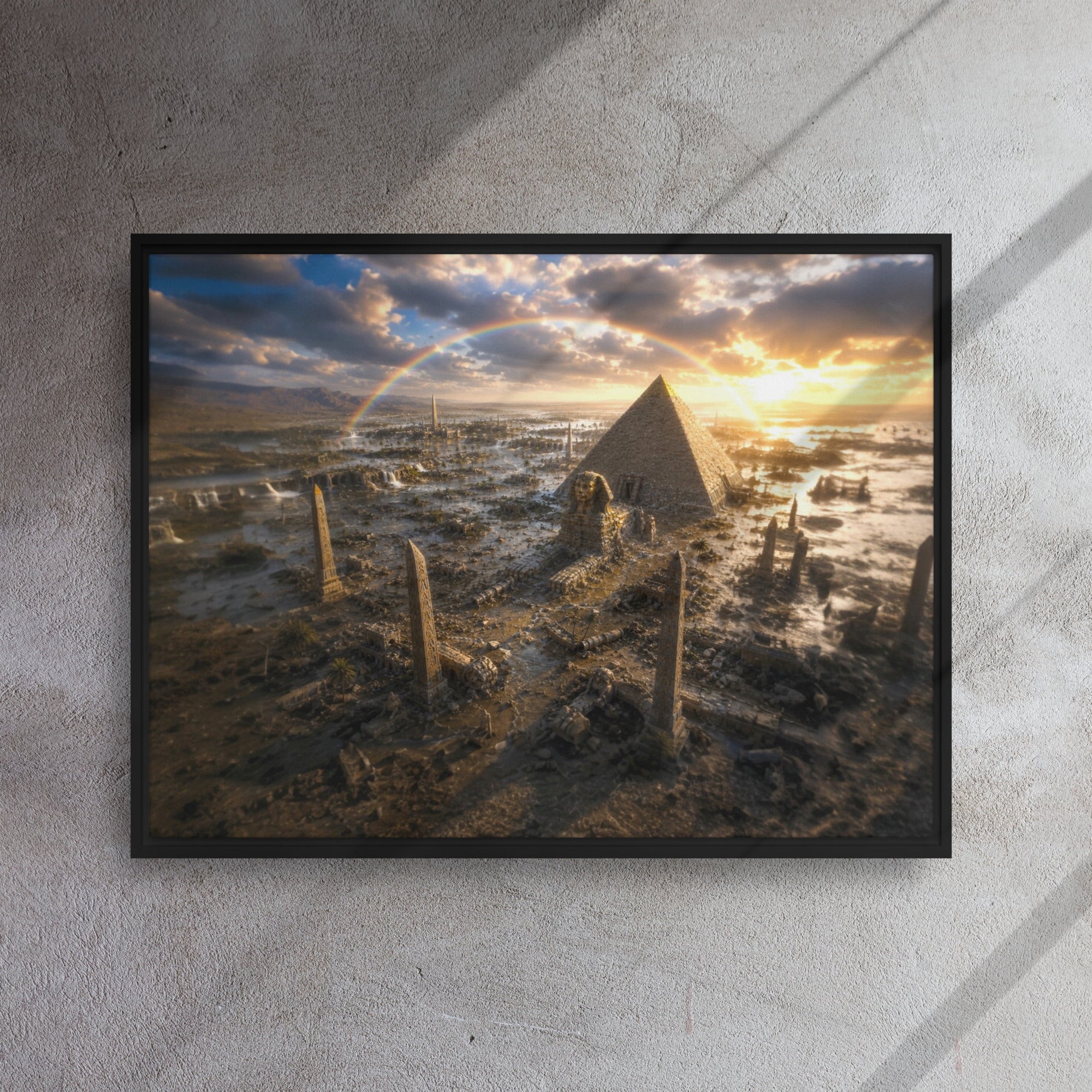 Legacy of a Drowned Civilization, 24X32 One-of-a-Kind Framed Canvas - AETHERION GALLERY