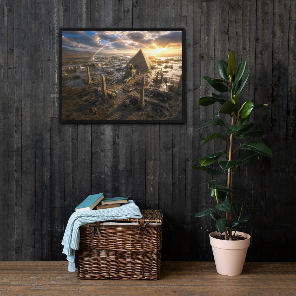 Legacy of a Drowned Civilization, 24X32 One-of-a-Kind Framed Canvas - AETHERION GALLERY