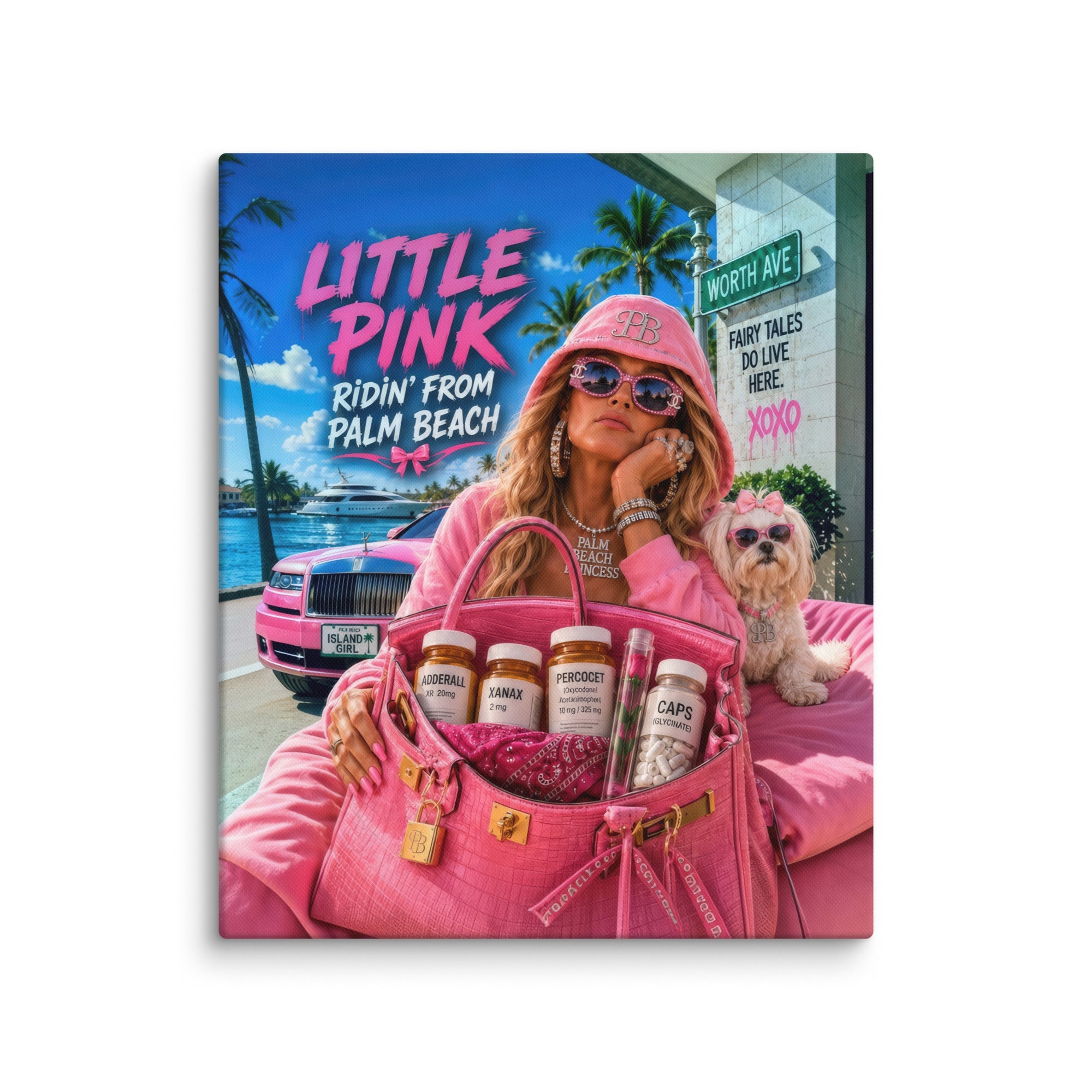 Little Pink Ridin' from Palm Beach Canvas Print - AETHERION GALLERY