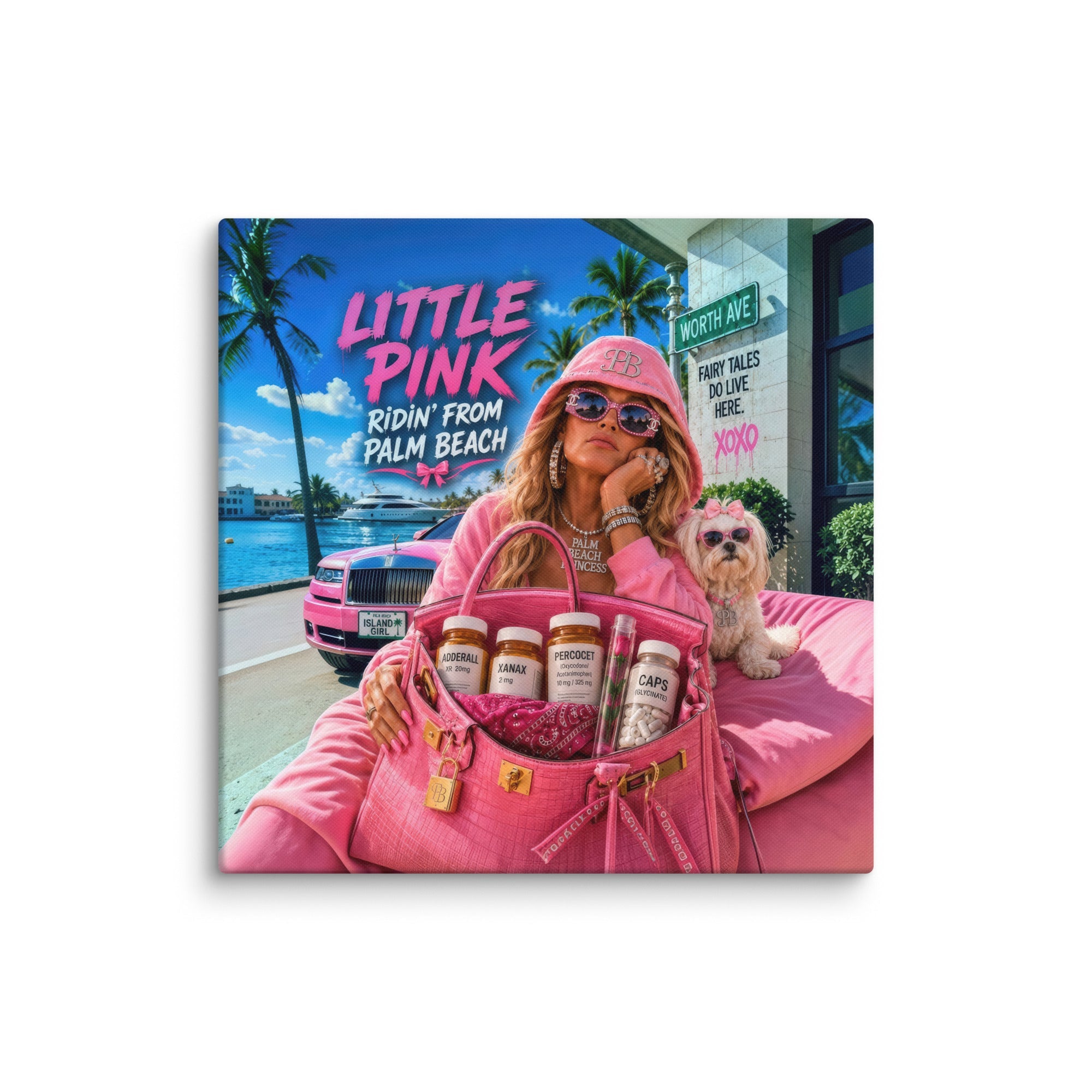 Little Pink Ridin' from Palm Beach Canvas Print - AETHERION GALLERY