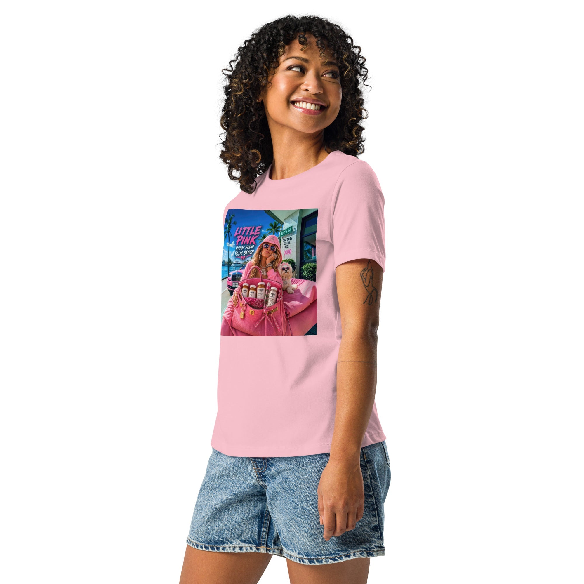 Little Pink Ridin' from Palm Beach Women's Relaxed T-Shirt - AETHERION GALLERY